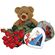red roses with chocolates and teddy. Auckland